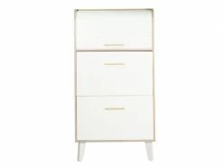 TOUSMESMEUBLES Meuble à Chaussures à Rideau - Arkos N°2 - L 76 X L 31 X H 144 - Neuf