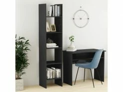 Vidaxl Bibliothèque Gris Brillant 40x35x180 Cm Aggloméré