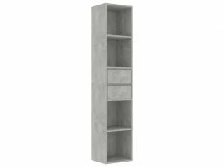 Icaverne - Bibliothèques Selection Bibliothèque Gris Béton 36x30x171 Cm Aggloméré