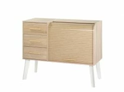 Meuble D'entrée à Rideau, 3 Tiroirs - Arkos N°3 - L 115 X L 44 X H 76 - Neuf