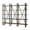 MENZZO Étagère Bibliothèque Marlow H180cm Métal Noir Et Chêne Clair