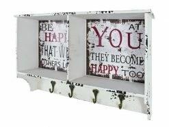 Contemporain Nuancemeuble Garderobe Murale New Delhi Vintage L65 X P15 X H40 Cm