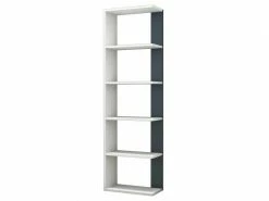 MENZZO Etagères Bibliothèque Olympia L46,8xh160cm Blanc Et Anthracite