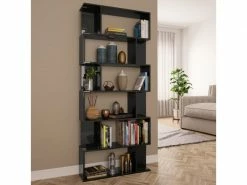 Sublime étagères Edition Bakou Bibliothèque/séparateur De Pièce Noir Brillant 80x24x192 Cm