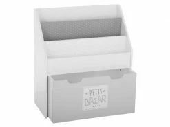 Bibliothèque Avec Bac à Roulettes Coloris Gris - L. 62,5 X L. 30 X H. 70 Cm -pegane-