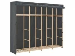 Vidaxl Garde-robe Gris 200 X 40 X 170 Cm Tissu