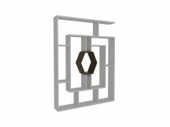 MENZZO Étagère Bibliothèque 1 Niche Hexagone Magistralis L134xh134cm Bois Blanc Et Naturel