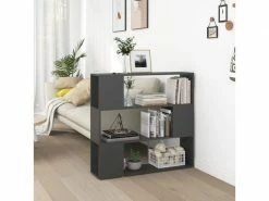 Vidaxl Bibliothèque/séparateur De Pièce Gris 100x24x94 Cm