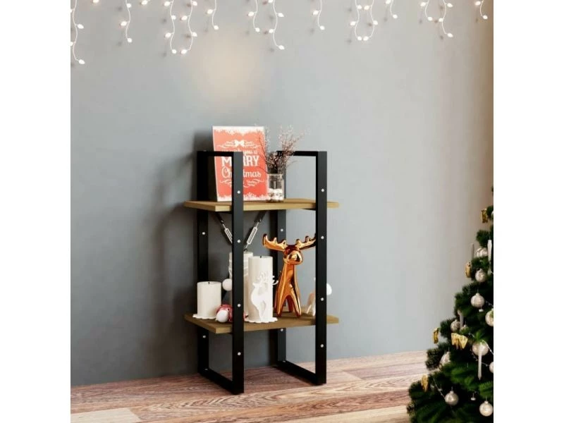 Vidaxl Bibliothèque à 2 Niveaux Marron 40x30x70 Cm Bois De Pin Massif