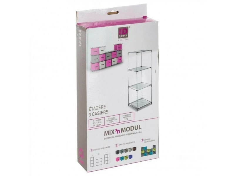 JJA Étagères 3 Cases Gris – Image 3