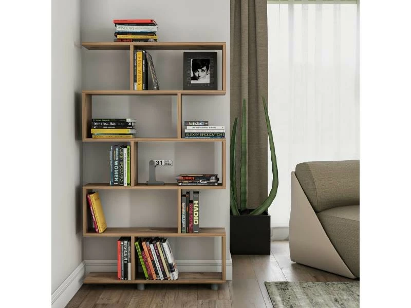 MENZZO Etagère Bibliothèque Wibis H156cm Bois Naturel – Image 2