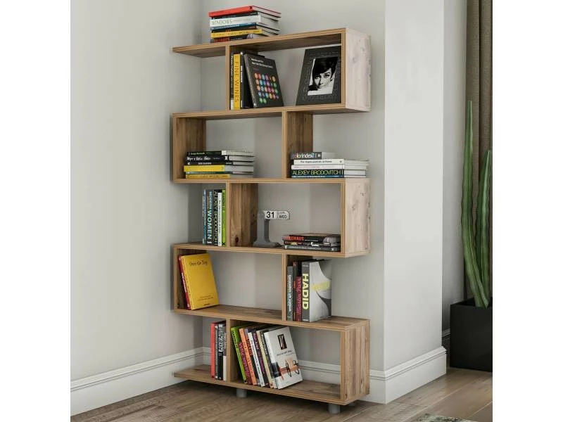 MENZZO Etagère Bibliothèque Wibis H156cm Bois Naturel – Image 3
