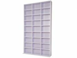 HELLOSHOP_26 Armoire étagère Rangement Cd / Dvd Meuble De Rangement Pour 1 000 Cds Mdf Blanc/violet Helloshop26 08_0000355