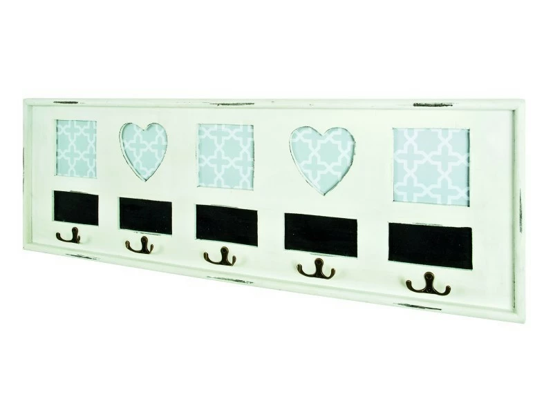 Splendide Nuancemeuble Garderobe Murale Honiara Blanc Antique L77 X P3 X H26 Cm