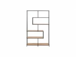 Bibliothèque Industrielle Métal Noir Et Bois L114 Cm Tresca