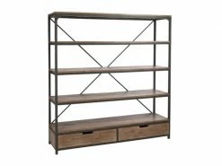 Bibliothèque Allen En Bois Et Métal - 2 Tiroirs