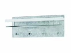 Admirable Nuancemeuble Garderobe Murale Port-louis Optique Béton-blanc-chromé L75 X P26 X H30 Cm