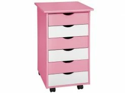 HELLOSHOP_26 Caisson De Bureau Meuble En Bois Rose Helloshop26 0508104