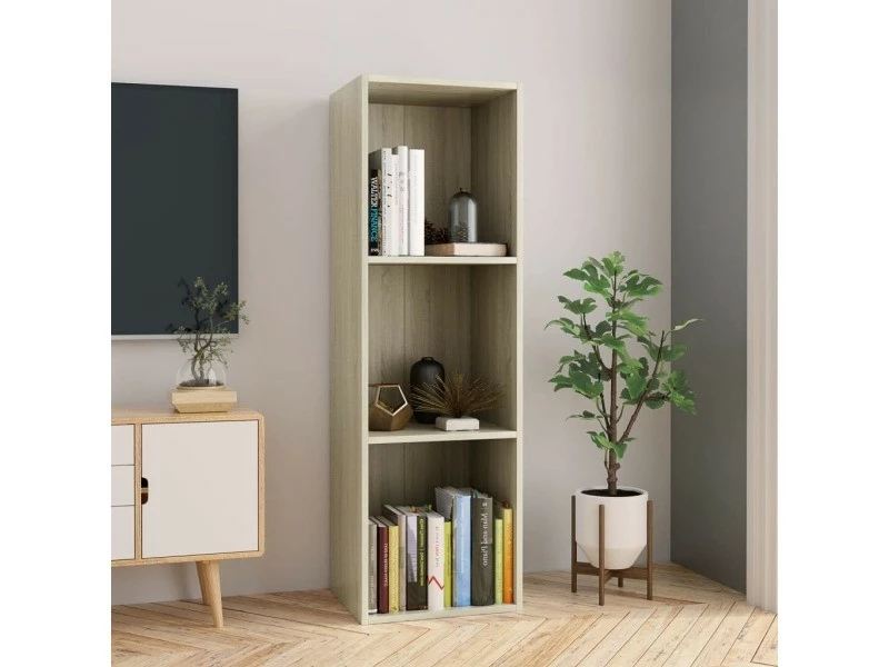 Superbe étagères Famille Madrid Bibliothèque/meuble Tv Chêne Sonoma 36 X 30 X 114 Cm Aggloméré