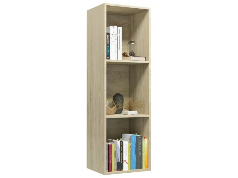 Superbe étagères Famille Madrid Bibliothèque/meuble Tv Chêne Sonoma 36 X 30 X 114 Cm Aggloméré – Image 2