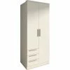 Armoire 2 Portes 3 Tiroirs En Bois Blanc - Ar9002