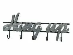 Stylé Nuancemeuble Garderobe Murale Berlin Noir-argenté L60 X P4 X H23 Cm