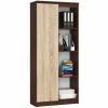 Akord Bibliothèque De Bureau, étagère R80 Wengé 80 Cm 1 Porte Couleur Chêne Sonoma Mat, 8 étagères - 80x35x180 Cm