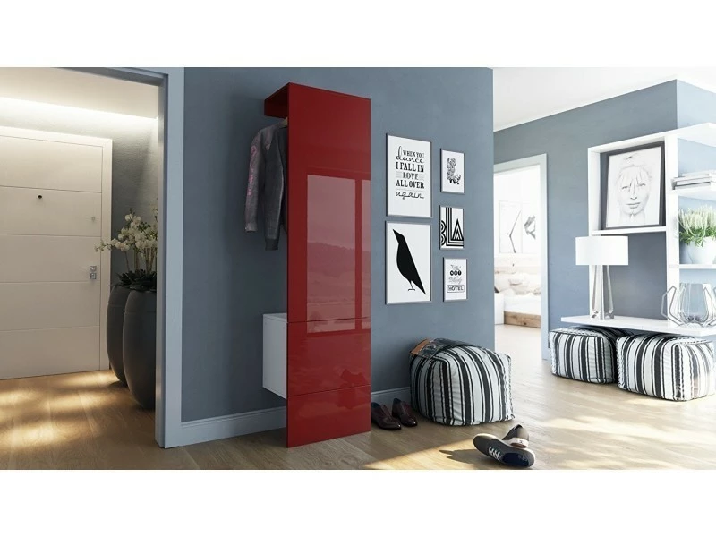 Porte Manteaux Blanc Mat Et Bordeaux Haute Brillance