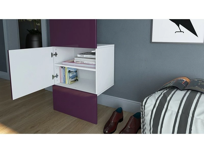 Porte Manteaux Blanc Mat Et Bordeaux Haute Brillance – Image 3