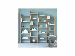 Homemania Bibliothèque Skyler - étagère - Avec étagères - Mur, Bureau, Salon - Sonoma En Panneau De Mélamine, 200 X 30 X 192 Cm