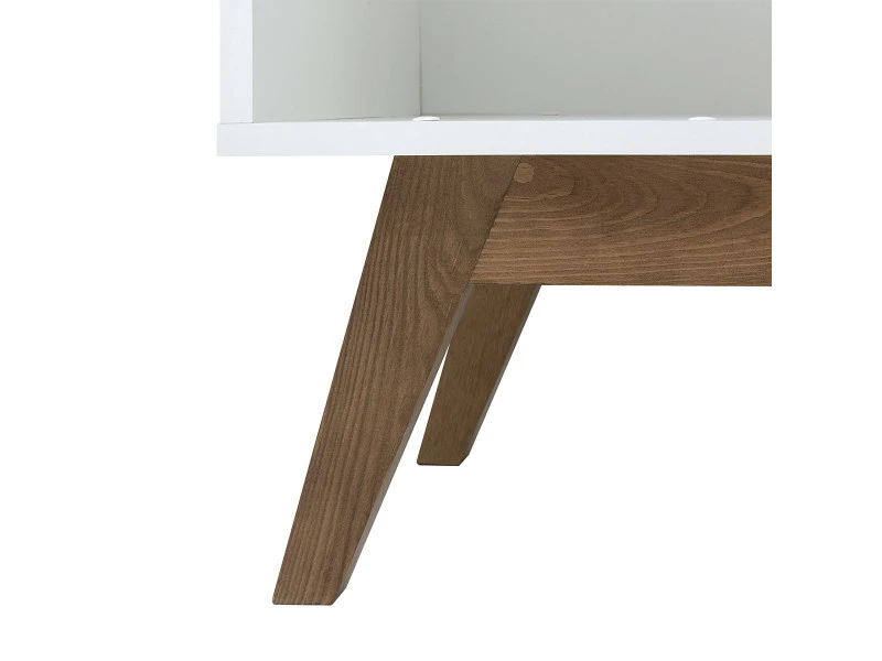 Bibliothèque 1 Tiroir Ivan Blanc Et Bois – Image 4