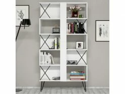 MENZZO Étagère Bibliothèque Transire 167,5cm Bois Blanc