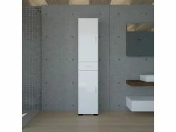 Homemania Armoire Pamplona - Blanc Brillant - 34 X 32 X 171 Cm