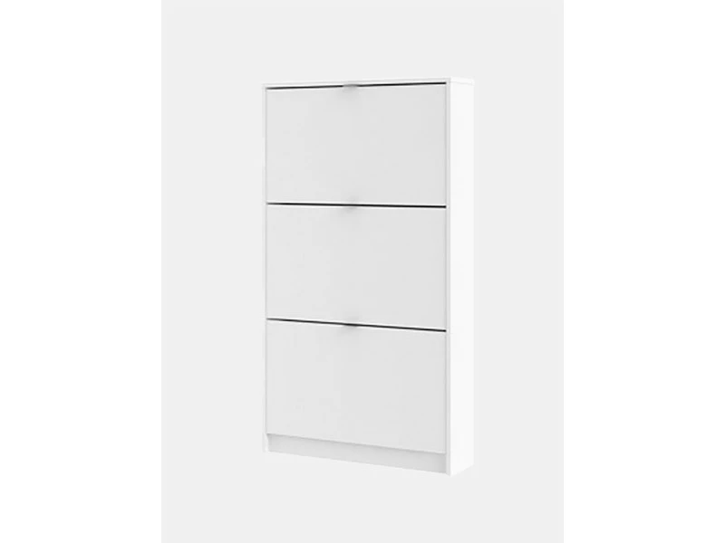 Meuble à Chaussures Avec Trois Portes, Couleur Blanc, 70,3 X 123,6 X 16,55 Cm – Image 2