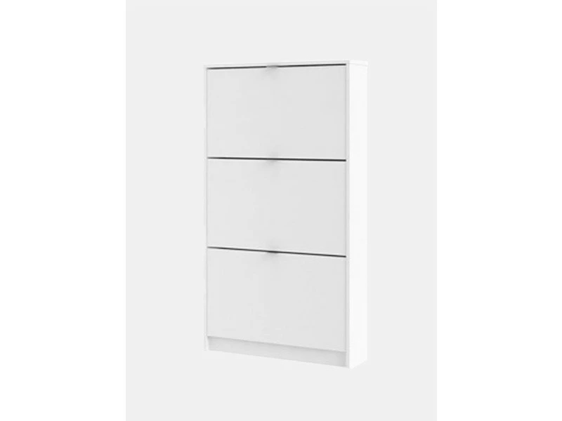 Meuble à Chaussures Avec Trois Portes, Couleur Blanc, 70,3 X 123,6 X 16,55 Cm – Image 4