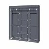 Armoire De Rangement, Penderie, Dressing En Tissu Non-tissé 150x45x175cm Gris