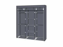 Armoire De Rangement, Penderie, Dressing En Tissu Non-tissé 150x45x175cm Gris