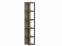 MENZZO Etagères Bibliothèque D'angle Clapus L33,7xh180cm Bois Chêne Clair Et Métal Noir