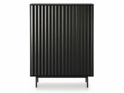 Meuble D'entrée 2 Portes 2 Tiroirs Noir - Teulat Sierra - L 98 X L 46 X H 130 - Neuf