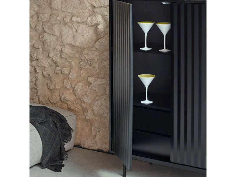 Meuble D'entrée 2 Portes 2 Tiroirs Noir - Teulat Sierra - L 98 X L 46 X H 130 - Neuf – Image 4